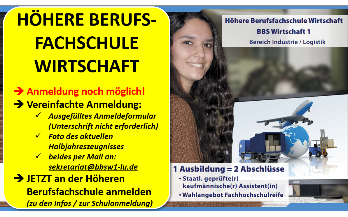BBS W1 Ludwigshafen Berufsbildende Schule Wirtschaft I erste EBBD